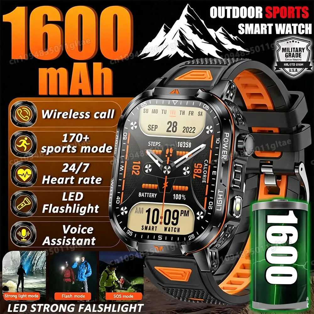 2026 Military Smart Watch Men IP67 3ATM Outdoor Sports Fitness