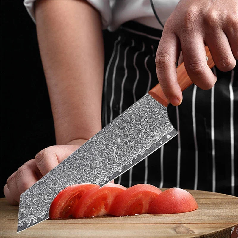 Damascus Steel Kiritsuke Chef Knife – Full Tang Kitchen Knife