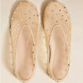 Women's Mesh Floral Ballet Flats – Crystal Bead Mary Jane Shoes