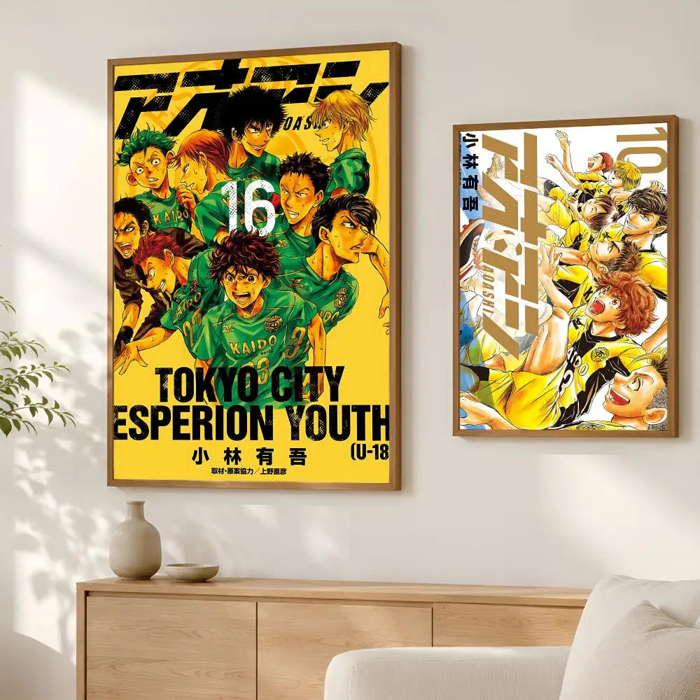 Ao Ashi Anime Self-Stick Wall Poster – HD Waterproof Art