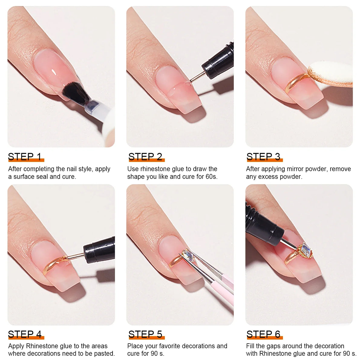 TWOING Rhinestones Glue Nail Gel Poloish Manicure Transparent Art