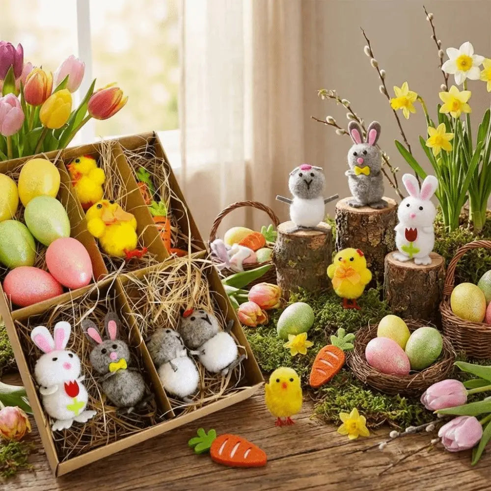Easter Egg Chick & Bunny Ornament Set – Spring Party Décor