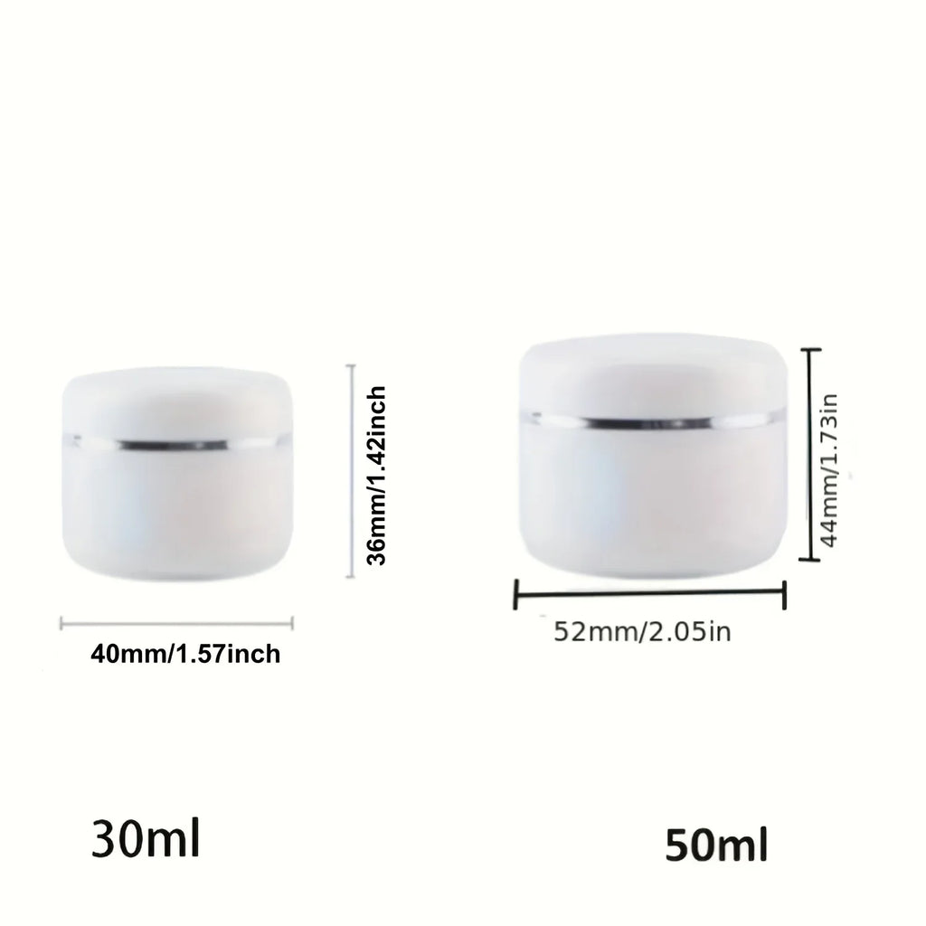 10-Pack White Plastic Cosmetic Jars with Twist-Top Lids