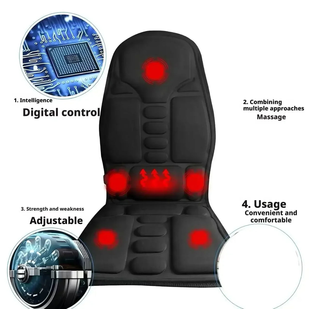 Heating Massage Cushion | Full-Body Car & Home Seat Massager