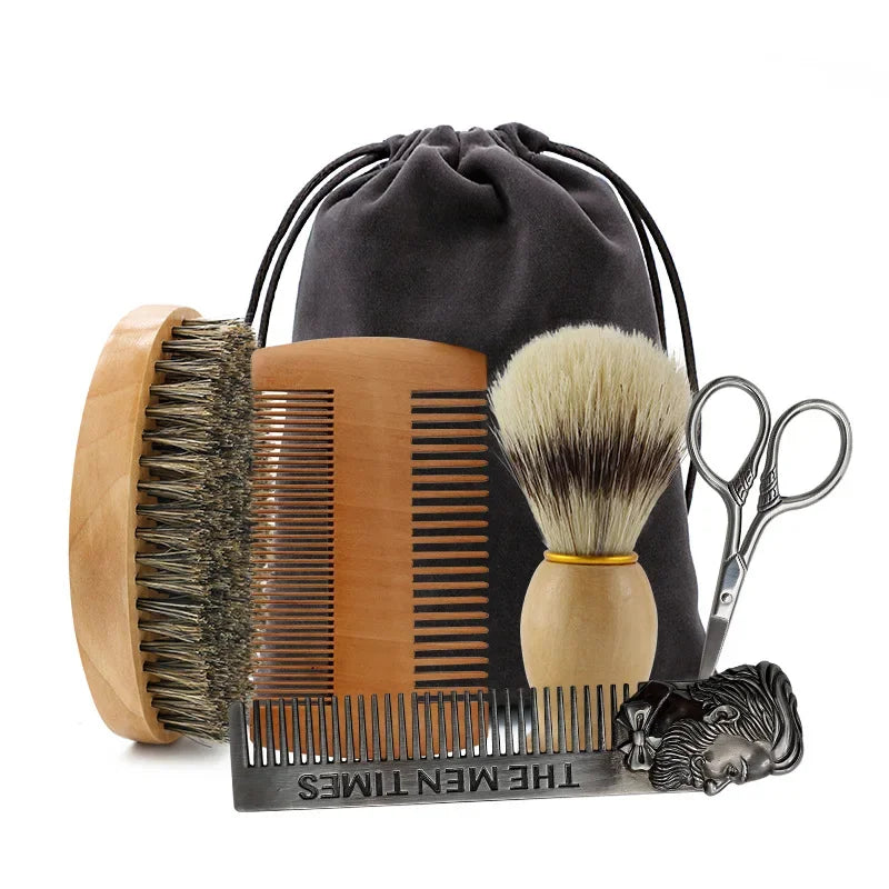 Beard Shaping Template & Wood Comb – All-in-One Grooming Tool