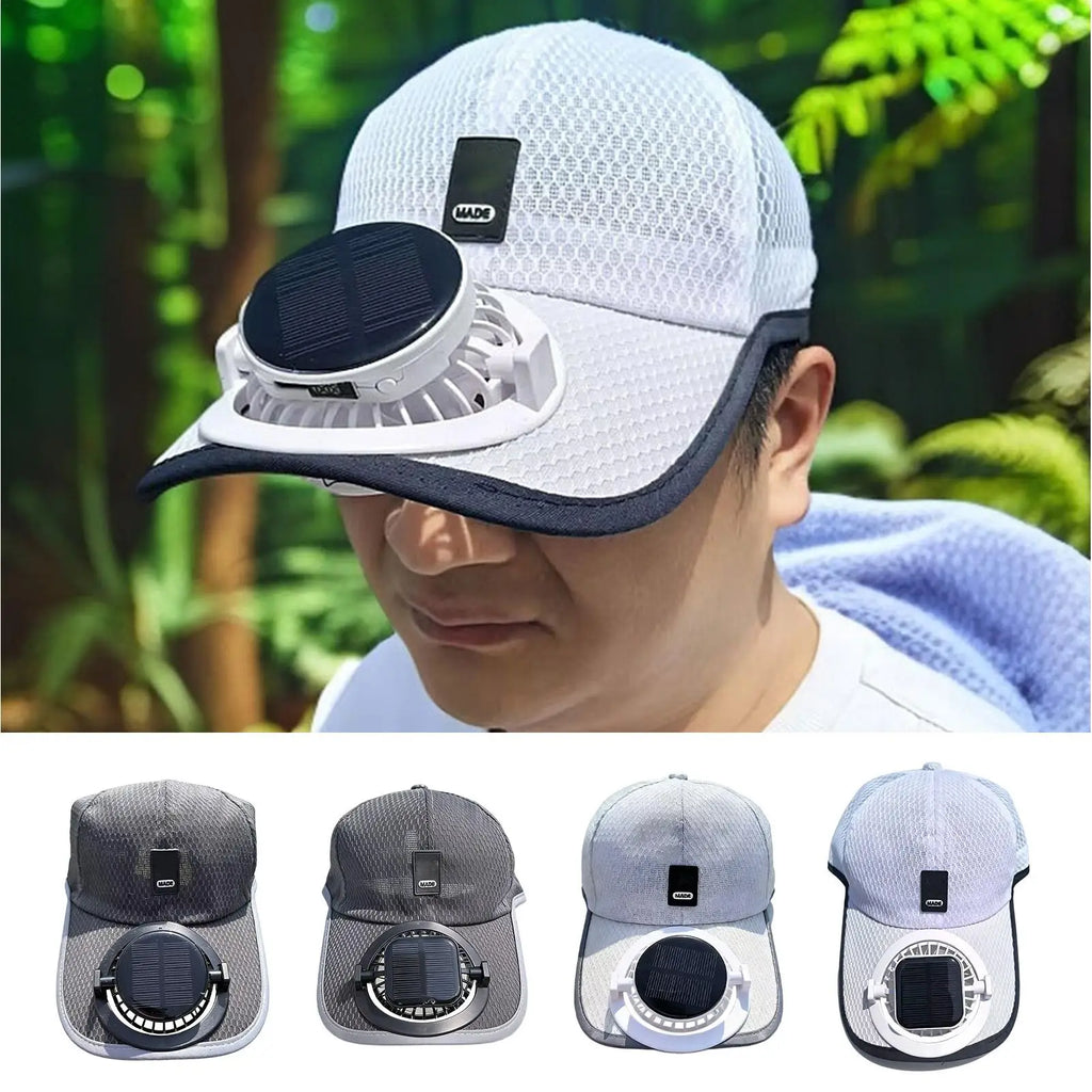 Solar Fan Baseball Cap – UV Sun Hat with USB Charging