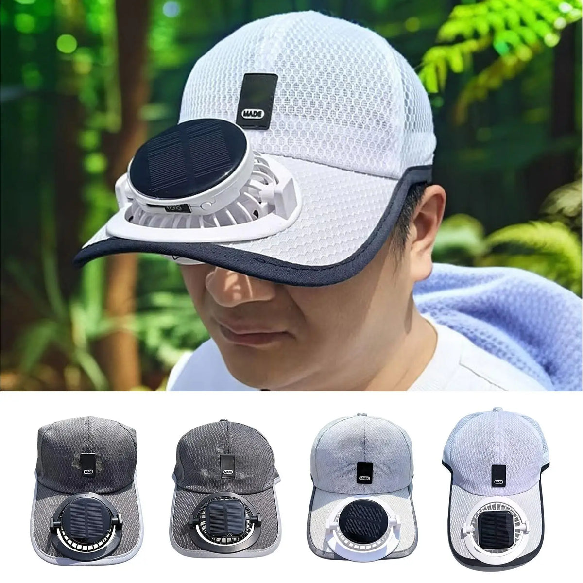 Solar Fan Baseball Cap – UV Sun Hat with USB Charging