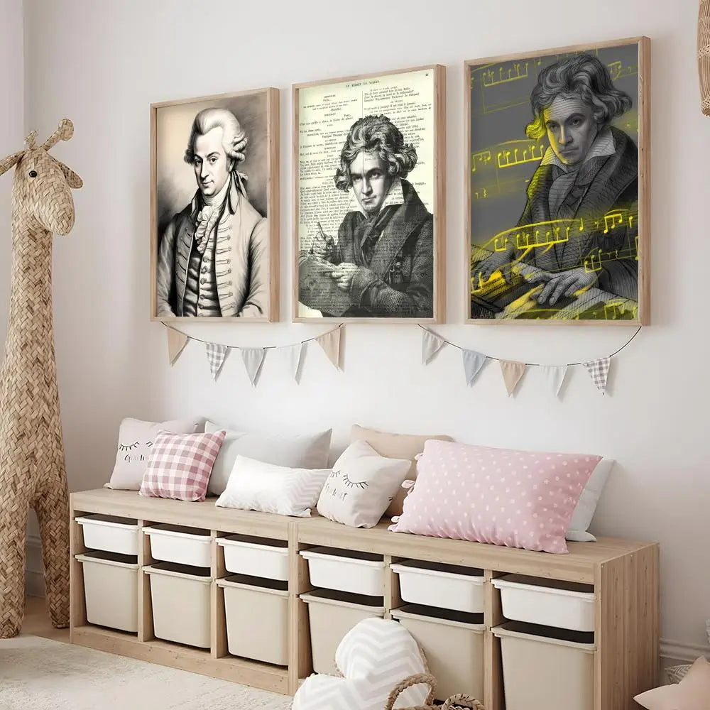 Mozart Minimalist Music Poster | Wall Art Sticker for Home