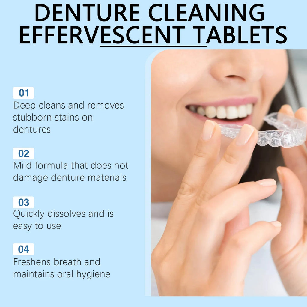 ORALHOE Denture Cleaning Tablets | Whitening & Antibacterial 12pk