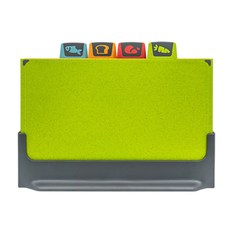 5-Piece Food Grade Cutting Board Set | Color-Coded with Stand