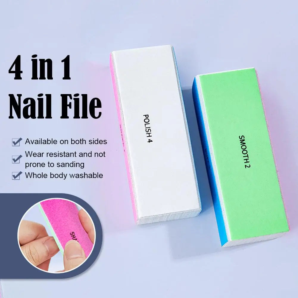 4-Way Nail Buffer Block – File, Smooth & Shine in One Tool