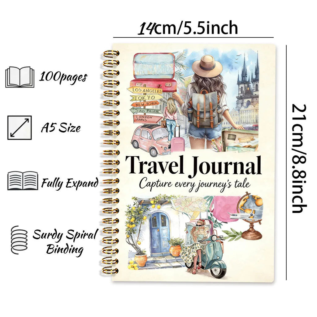 Travel Journal Planner Women A5 Spiral Notebook Trip Planning Budget