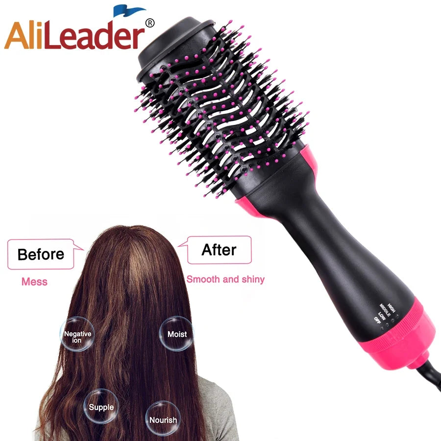 4-in-1 Hot Air Brush – Dryer, Straightener & Curler