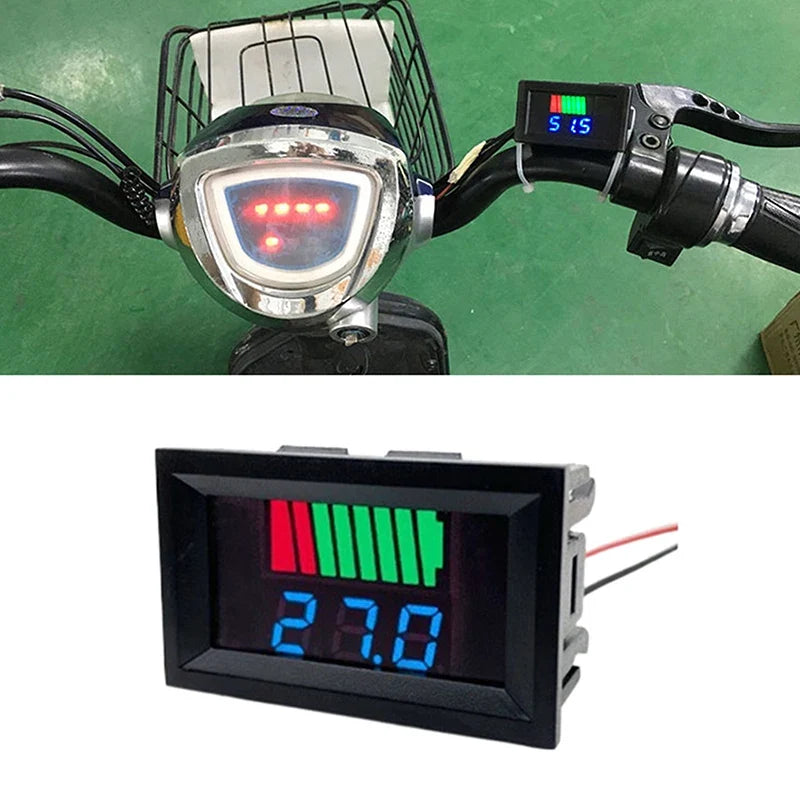 Battery Charge Level Indicator 12V–60V LED Voltmeter Tester
