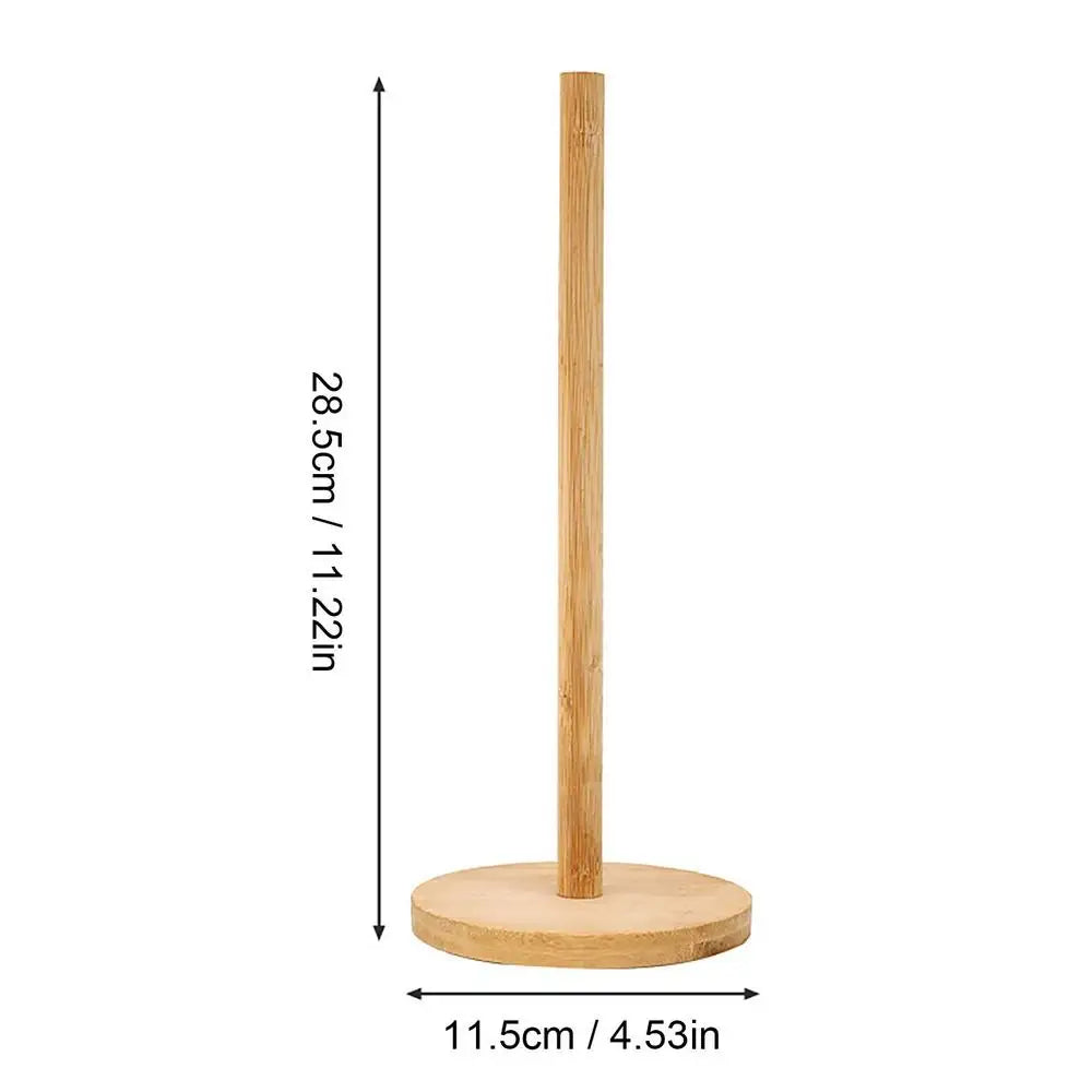Wood Paper Towel Holder Countertop Wooden Standing Base Fresh-keeping
