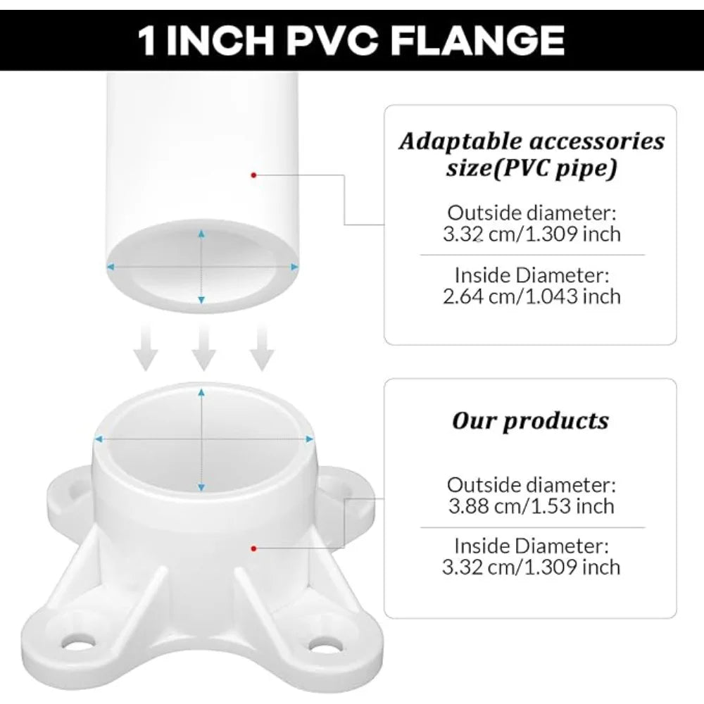 SCH40 PVC Flange Fittings – 3/4" Pipe Connector | Shelves & Tables