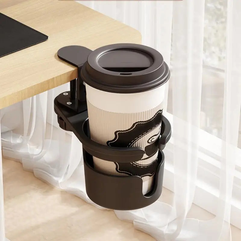Desk Cup Holder Clamp Adjustable Anti-spill Coffee 360 Degree