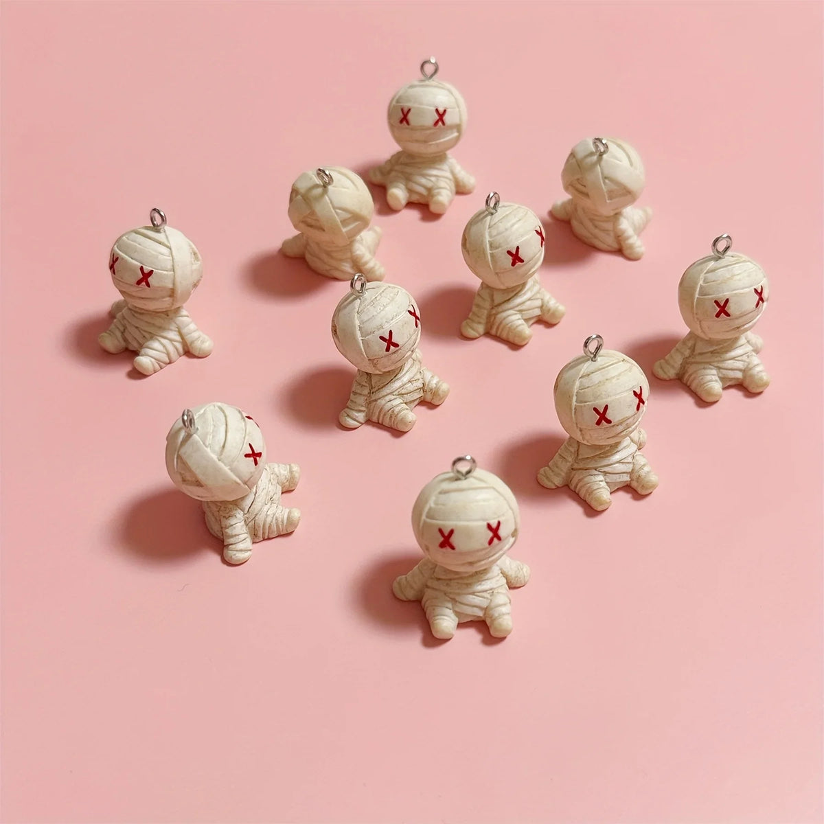 20 Halloween 3D Mummy Resin Charms – DIY Jewelry & Bag Pendants