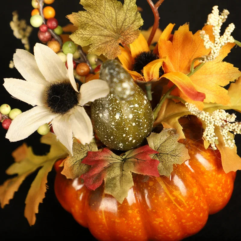 Autumn Harvest Table Decor – Pumpkin Maple Leaf Ornament