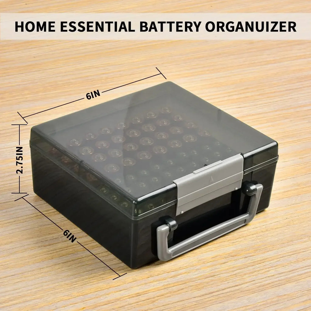 Battery Organizer Case – Holds 72 AA & AAA Batteries