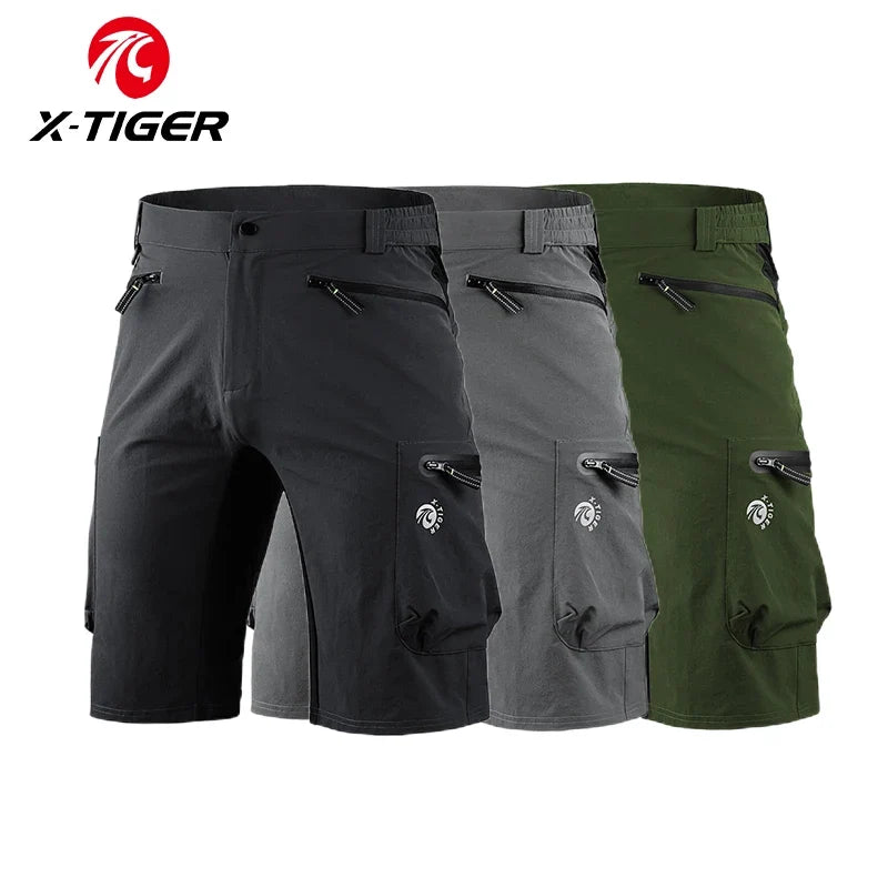 X-TIGER Men's MTB Cycling Shorts – Multi-Pocket, Quick Dry