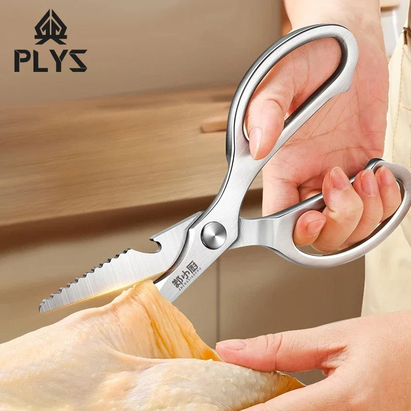 PLYS Serrated Kitchen Scissors – Stainless Steel Multi-Use Shears