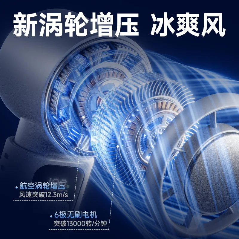 Semiconductor Turbo Handheld Neck Fan – USB Portable Cooling Fan