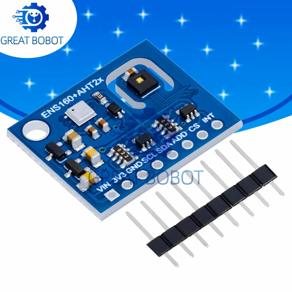 ENS160 AHT21 CO2 TVOC Air Quality Temp Humidity Sensor Arduino