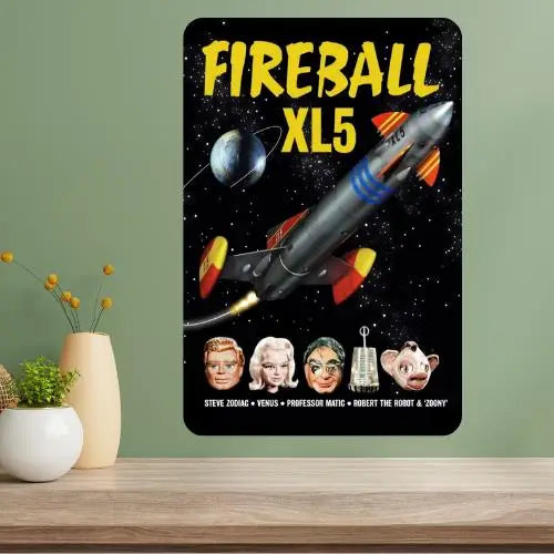 Fireball XL5 Classic TV Metal Poster Sign | Retro Wall Decor