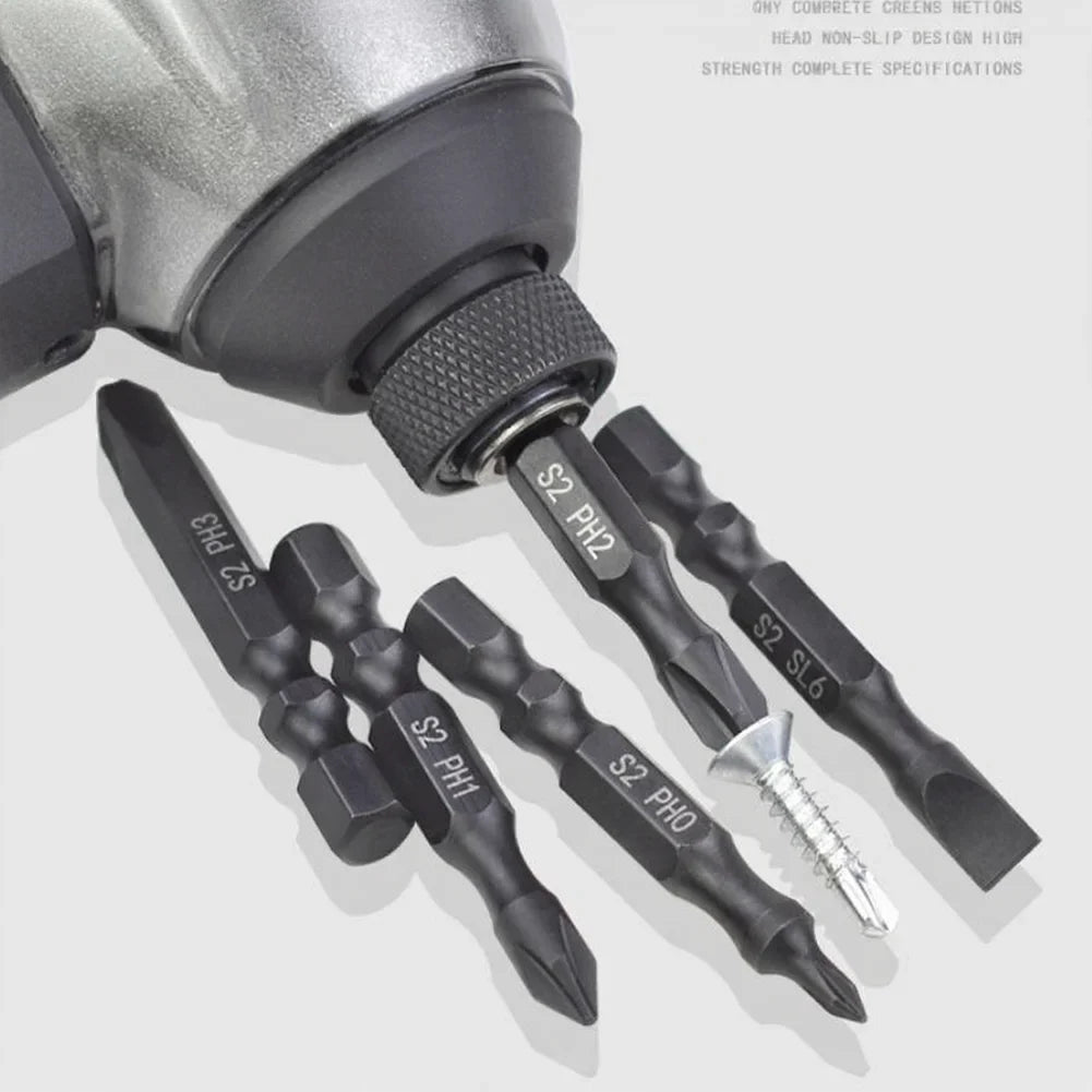 10-Pack 50mm Magnetic Screwdriver Bits – Alloy Steel 1/4" Hex