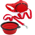 1 Retractable Dog Leash Water Bottle Bowl Portable Automatic Lead