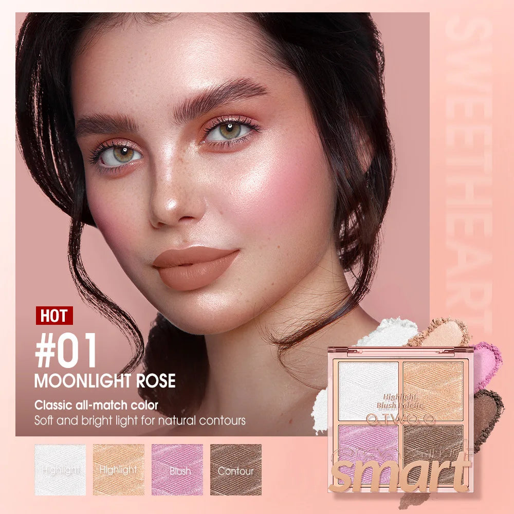 Four-color Blush Palette Finishing Pearlescent Shimmer Shadow
