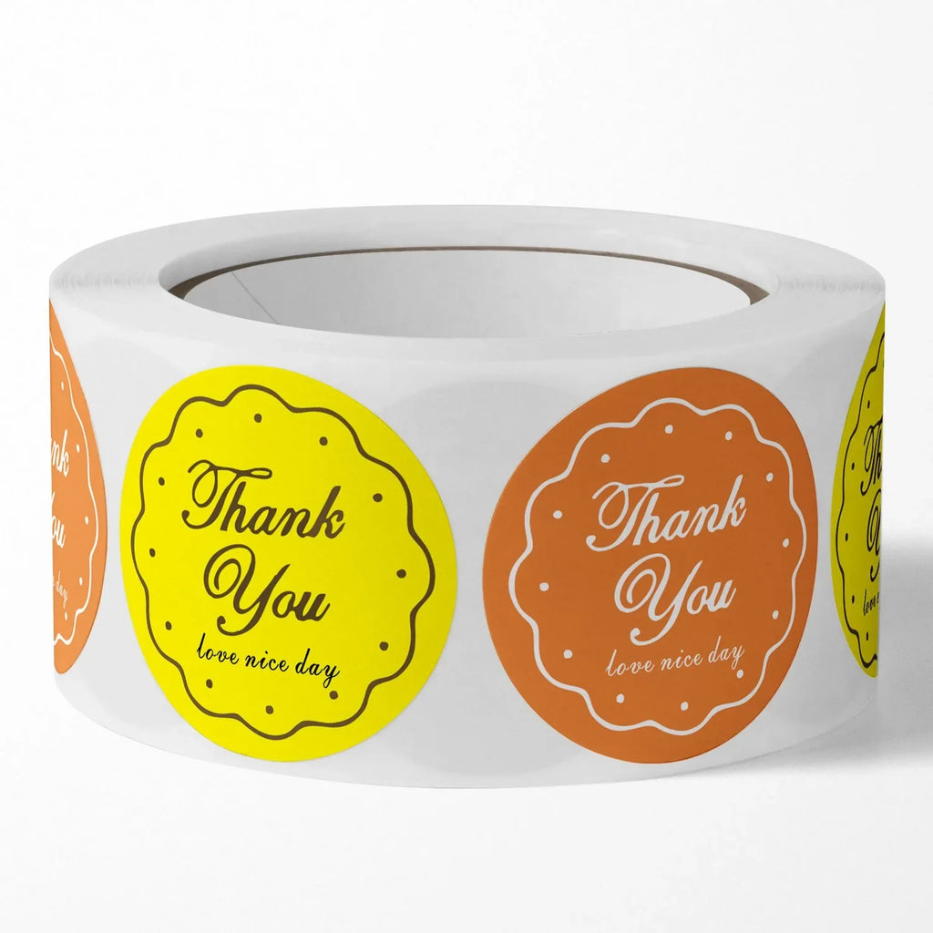 Roll Label Stickers Thank You Floral Decoration Seal Labels