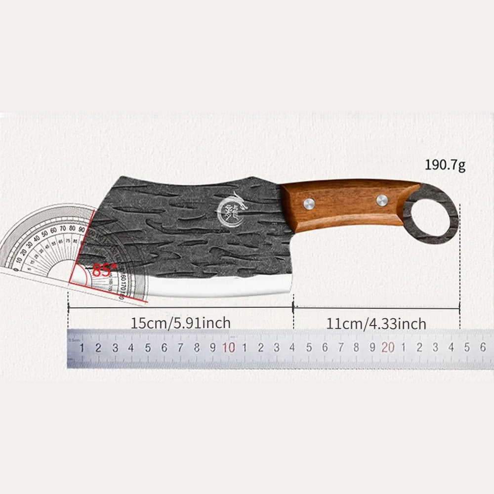 PLYS Forged Cleaver Knife – Stainless Steel & Wood Handle