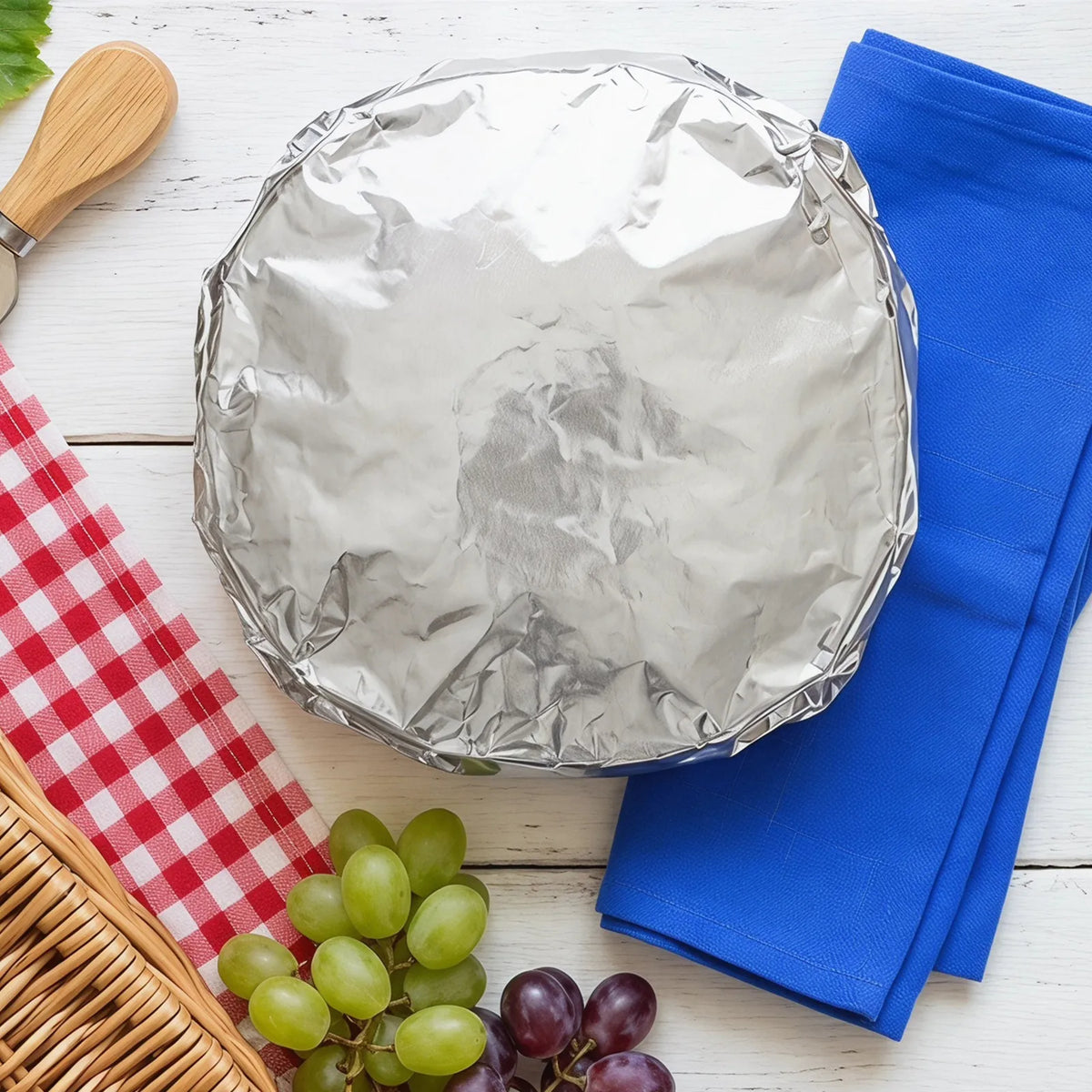 30-Pack Aluminum Foil Food Covers – Insulated Elastic Plate Lids