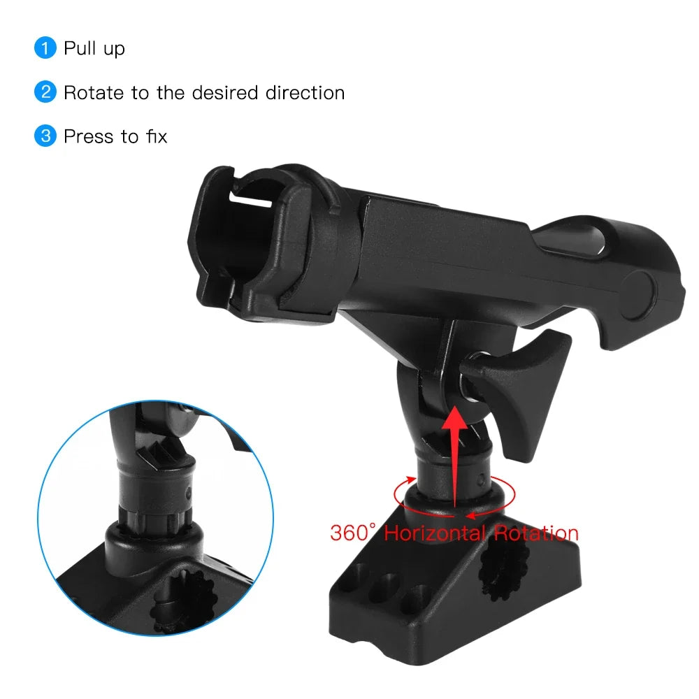 Stainless Steel 360 Degree Rotatable Adjustable Kayak Fishing Rod