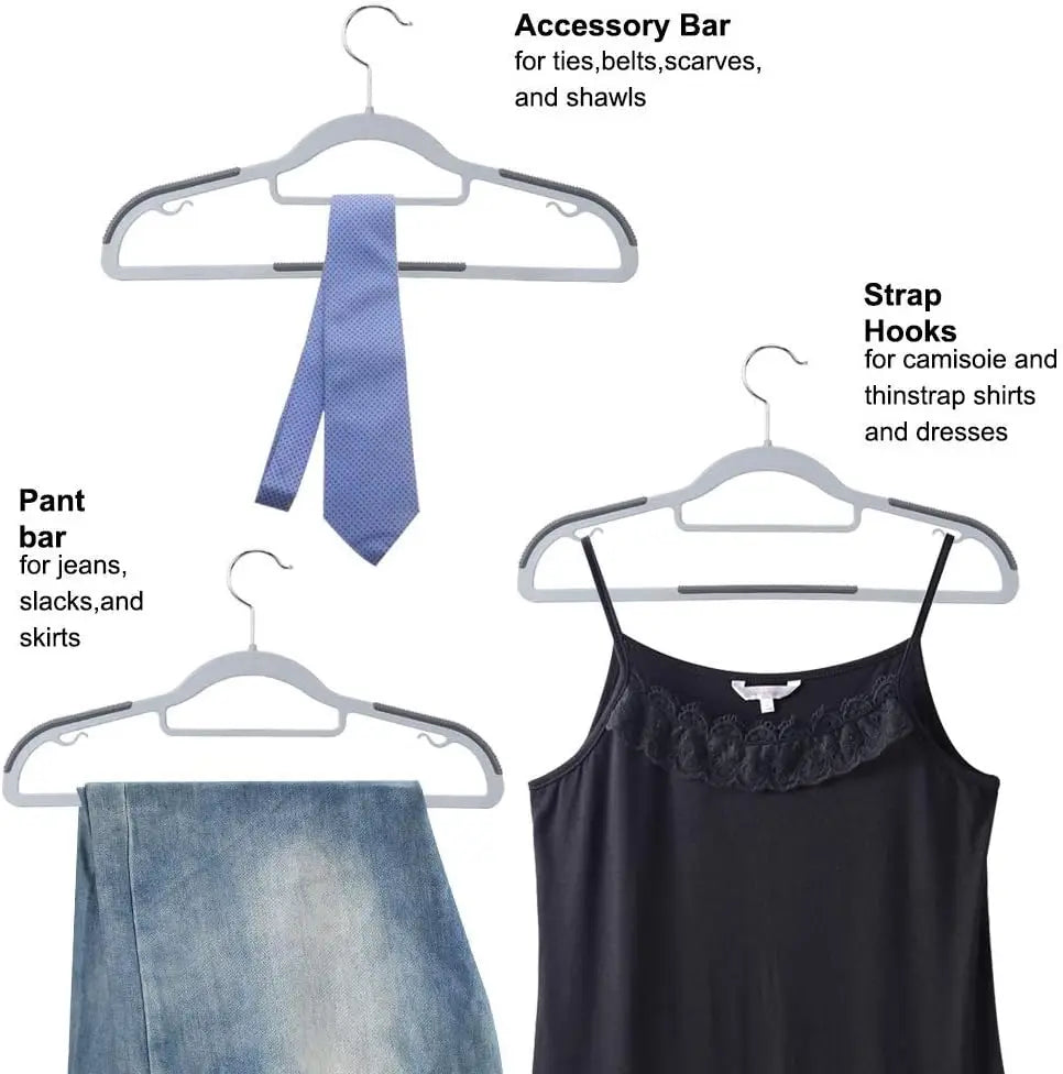 10-Pack Slim Clothes Hangers with Anti-Slip Pads | Space Saving