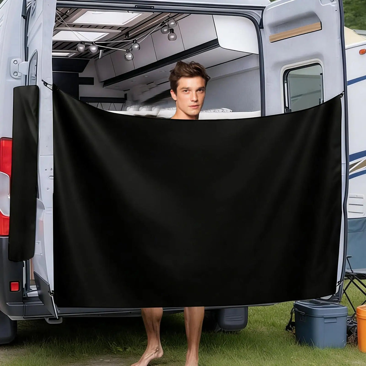 Outdoor Portable Shower Curtain – Waterproof Oxford Cloth & Magnetic