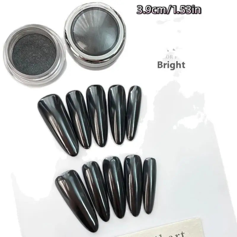 Black Crystal Glitter Nail Powder | Sequin Shimmer Nail Art