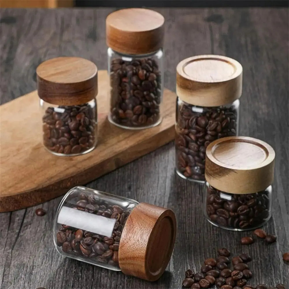 10 20 Wooden Lid Mini Glass Bottles Transparent Sealed Small Spice