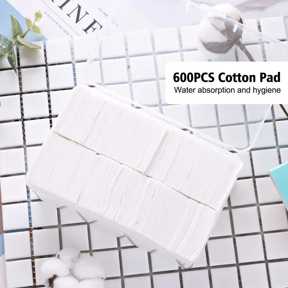 600-Pack Disposable Cotton Pads – Makeup Remover & Microblading