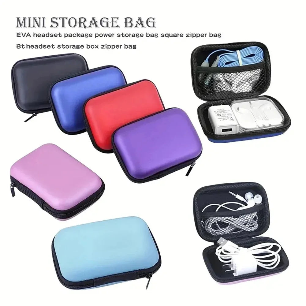 Portable EVA Zipper Bag for Cables, Charger & USB Travel Case