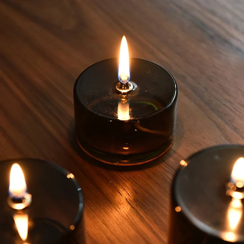 Rustic Glass Oil Lamp Candlestick | Colorful Home Decor