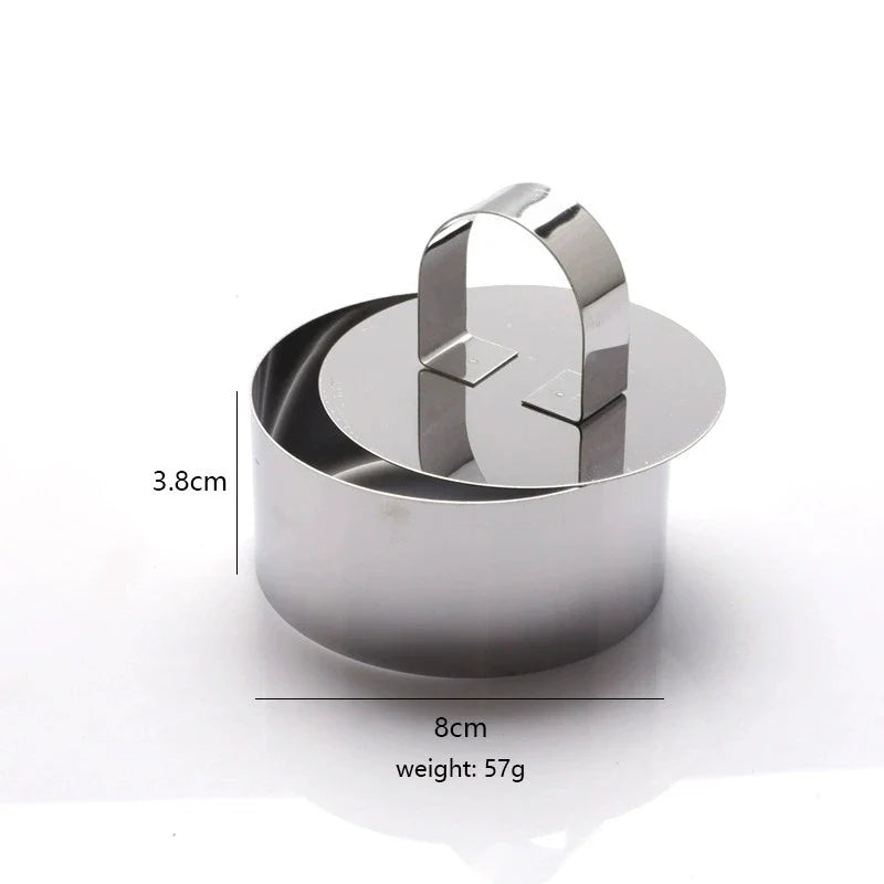 Stainless Steel Round Cake Mousse Ring Mold with Pusher