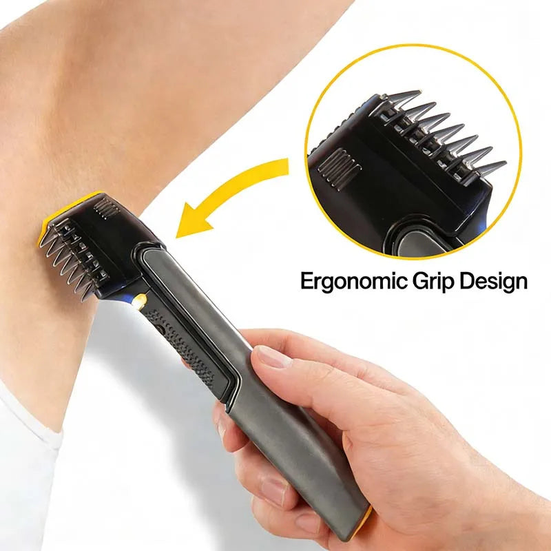 Wireless Electric Body Shaver 6500 RPM – Extension Handle & 5 Combs