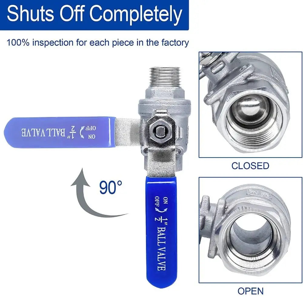 Pressure Resistant 304 Stainless Steel Ball Valve 1 2 Female X Male
