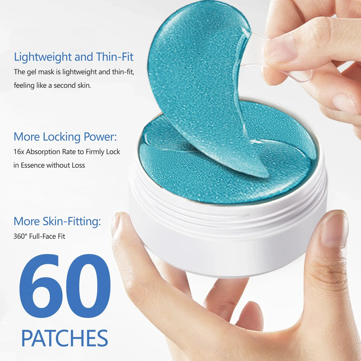 Hyaluronic Acid Eye Gel Patches 60 Pcs – Moisturizing Eye Mask