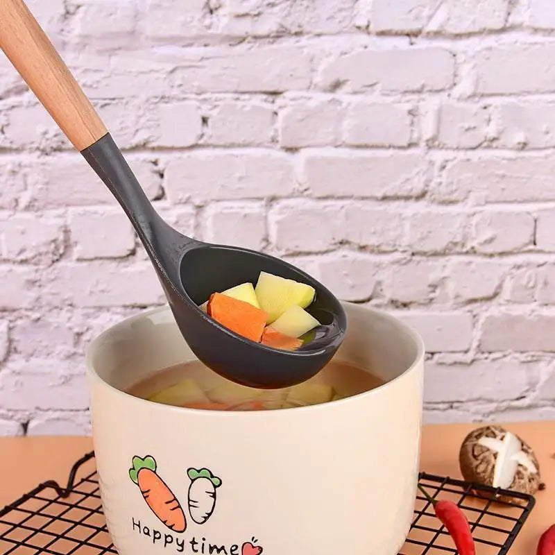 Silicone Soup Spoon – Heat-Resistant Non-Stick Cooking Ladle