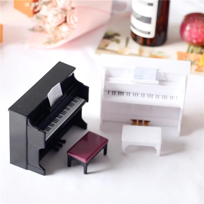Miniature Piano 1 12 Dollhouse Mini Musical Stool Score Instrument