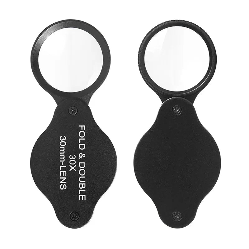 30X Folding Jewelry Loupe – 30mm Optical Glass Magnifier